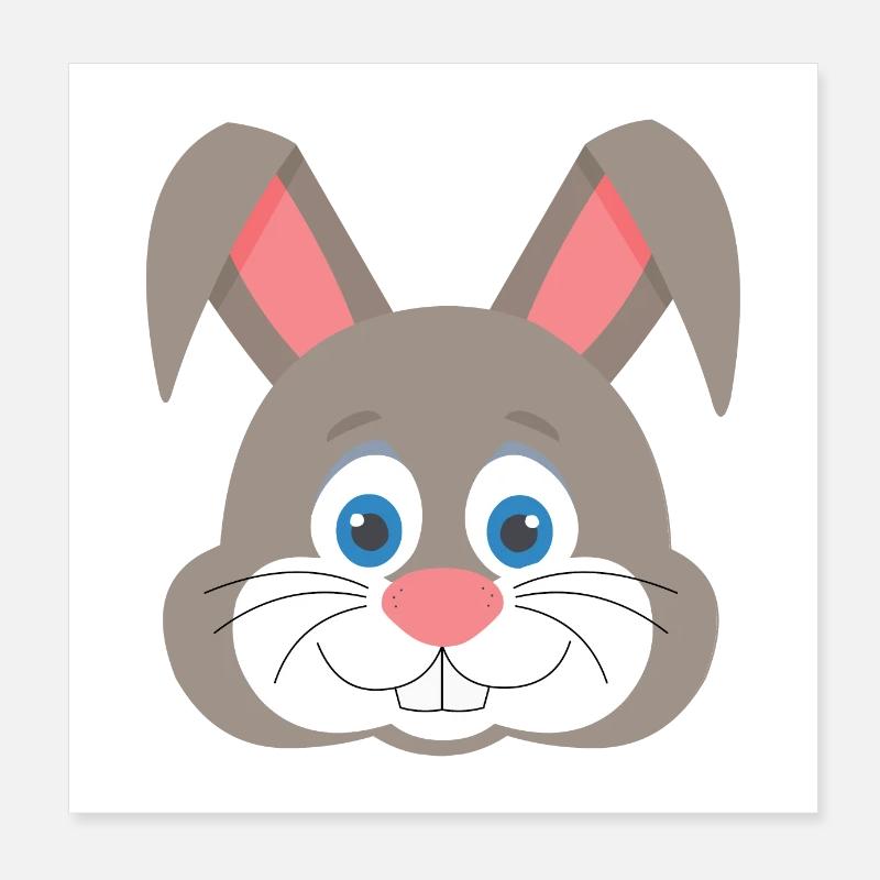 Cute bunny face Poster 8" x 8" (20x20 cm)