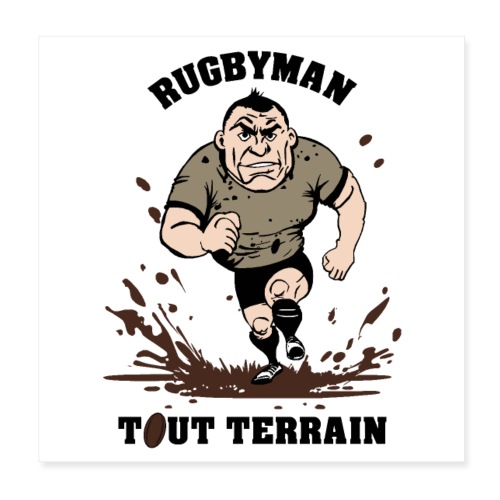 RUGBYMAN TOUT TERRAIN ! - Poster 20 x 20 cm