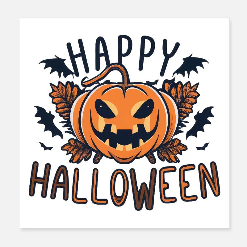 Joyeuse citrouille d’Halloween Poster 20 x 20 cm