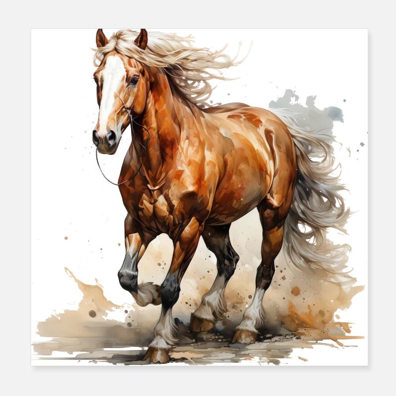 A horse is a source of happiness Poster 8" x 8" (20x20 cm)