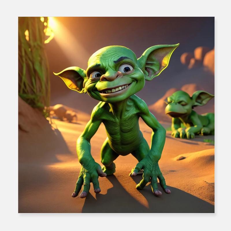 Lustiger Goblin Poster 20x20 cm