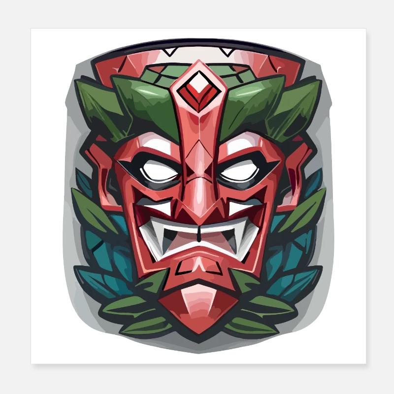 Evil Tiki Mask Poster 8" x 8" (20x20 cm)