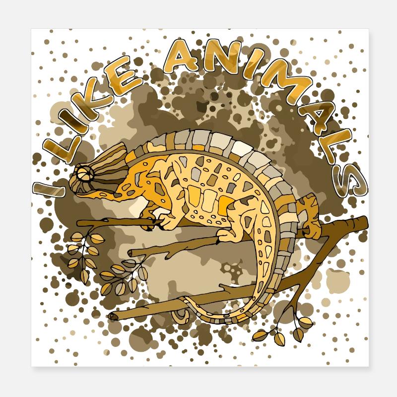 Caméléon Poster 20 x 20 cm