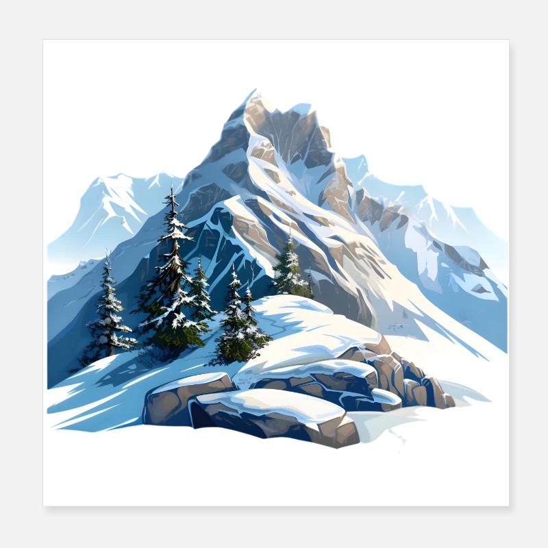 Auf gehts in die Berge Poster 20x20 cm