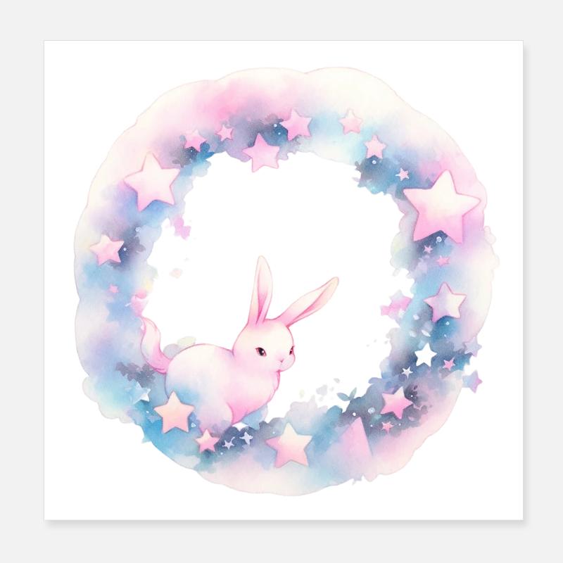 Lapin Nuage Poster 20 x 20 cm