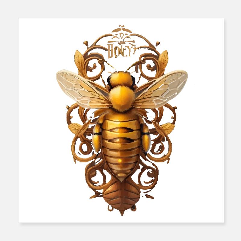 Bee Poster 8" x 8" (20x20 cm)