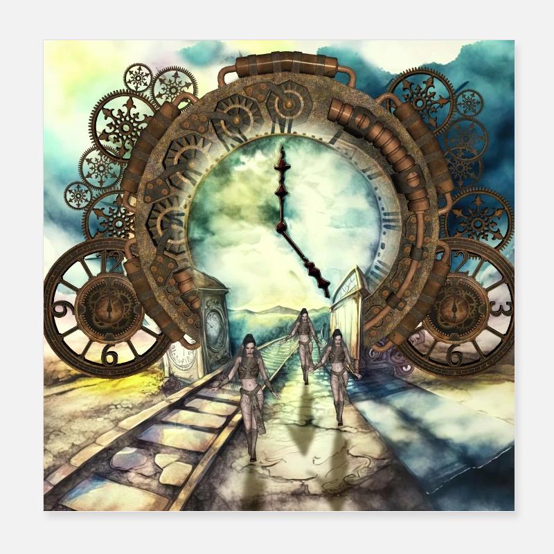 Uhrwerk Poster 20x20 cm