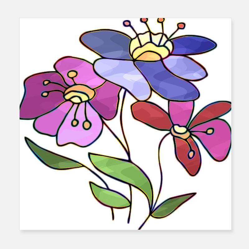 Blumen Poster 20x20 cm