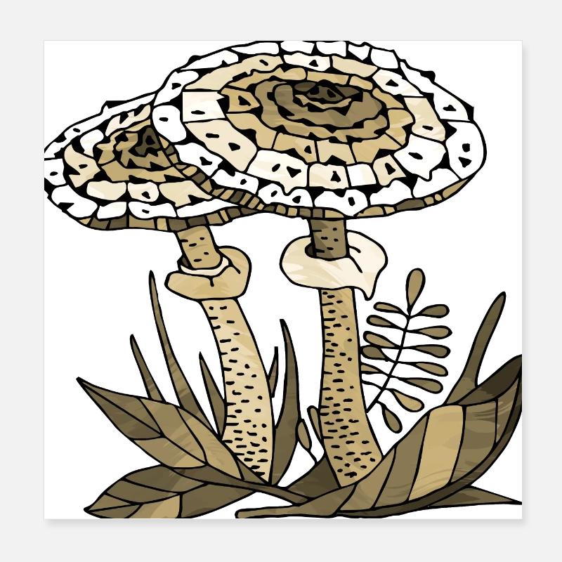 fungi Poster 8" x 8" (20x20 cm)