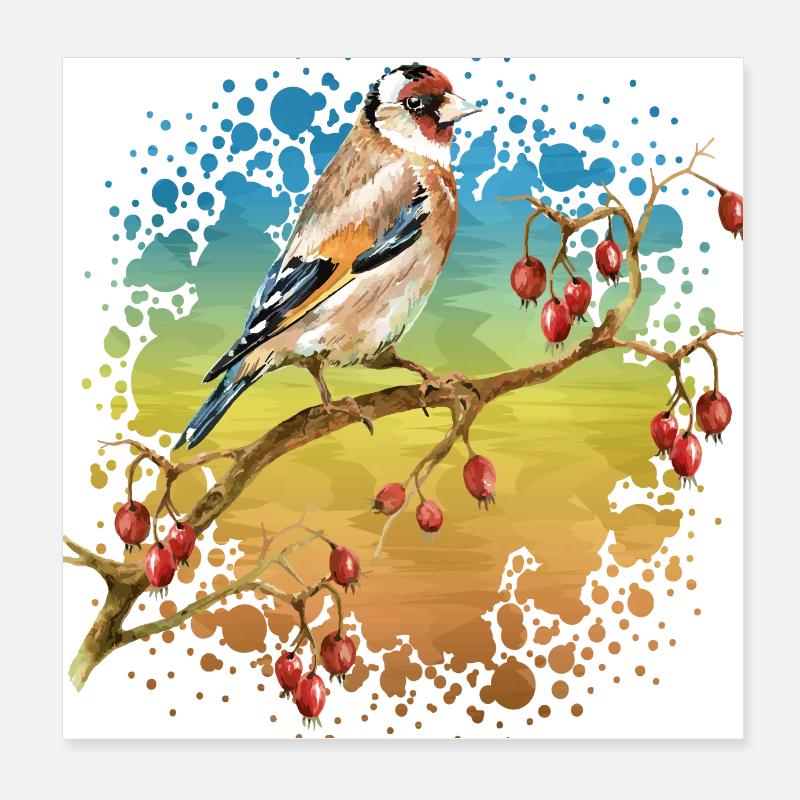 Oiseau Poster 20 x 20 cm
