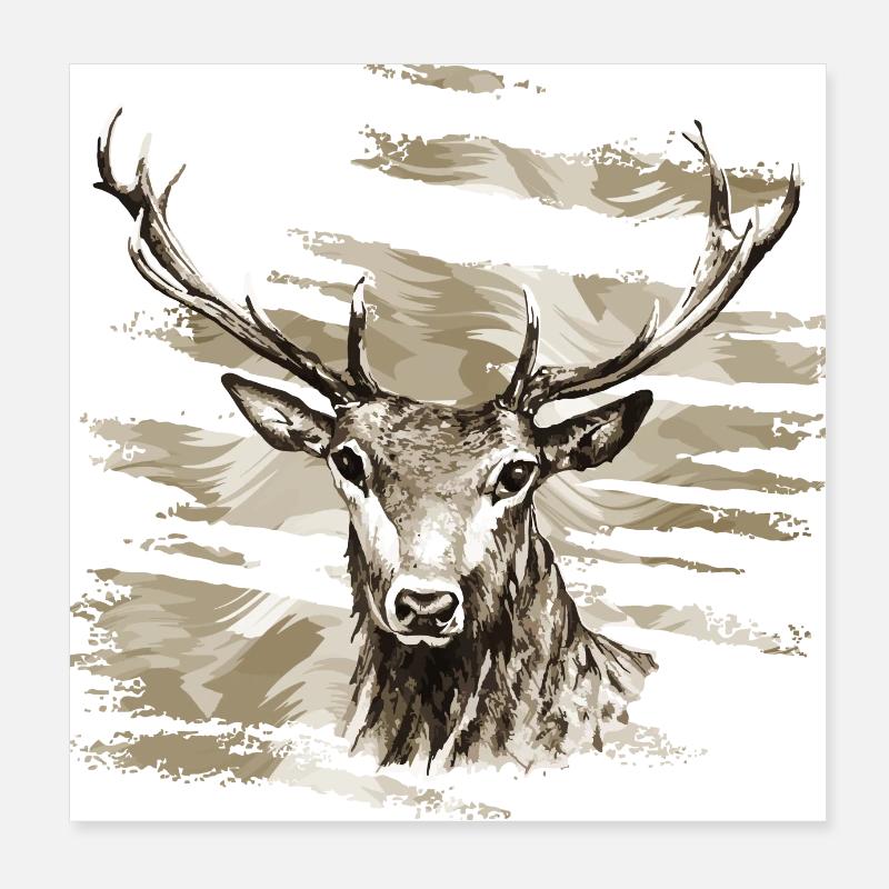 Hirsch Poster 20x20 cm