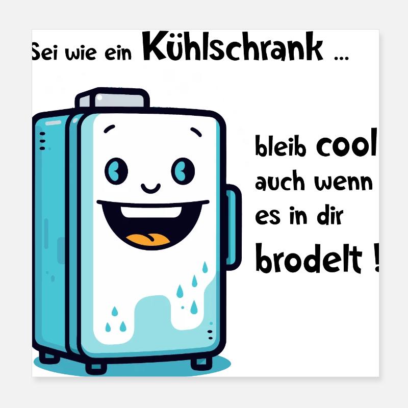 Lustiges Design „Bleib Cool" Poster 20x20 cm