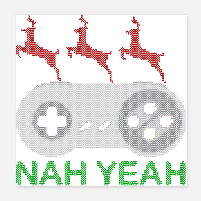 Ja nein Ugly Christmas Gaming Poster 20x20 cm
