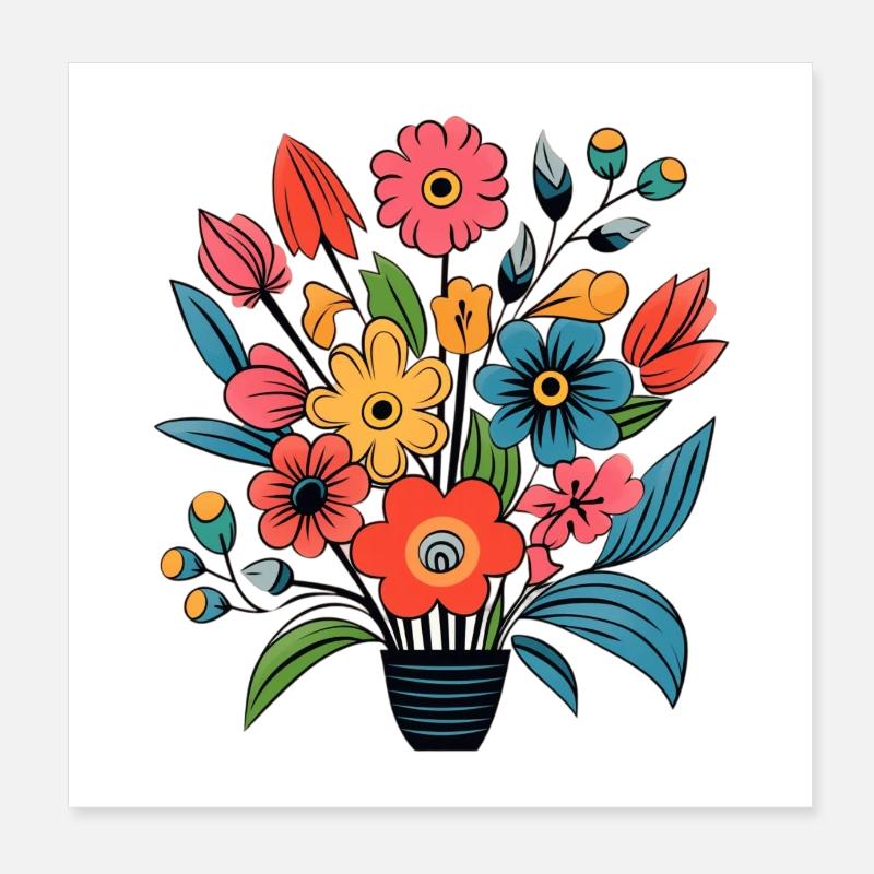 Flower Mix Poster 8" x 8" (20x20 cm)