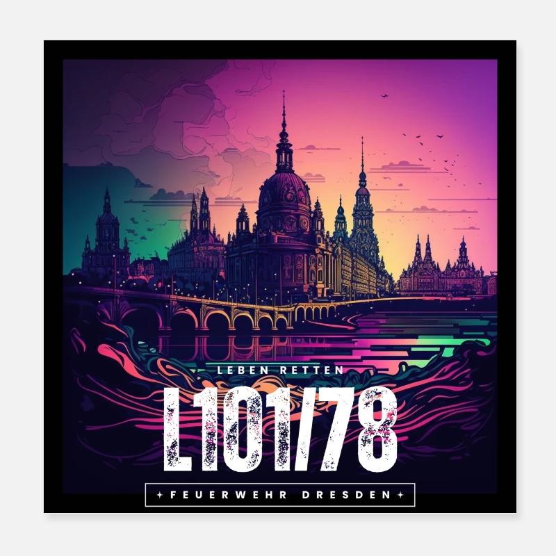 Skyline Dresden Poster 20x20 cm