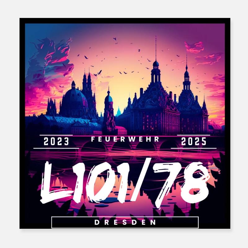 Skyline Dresden Poster 20x20 cm