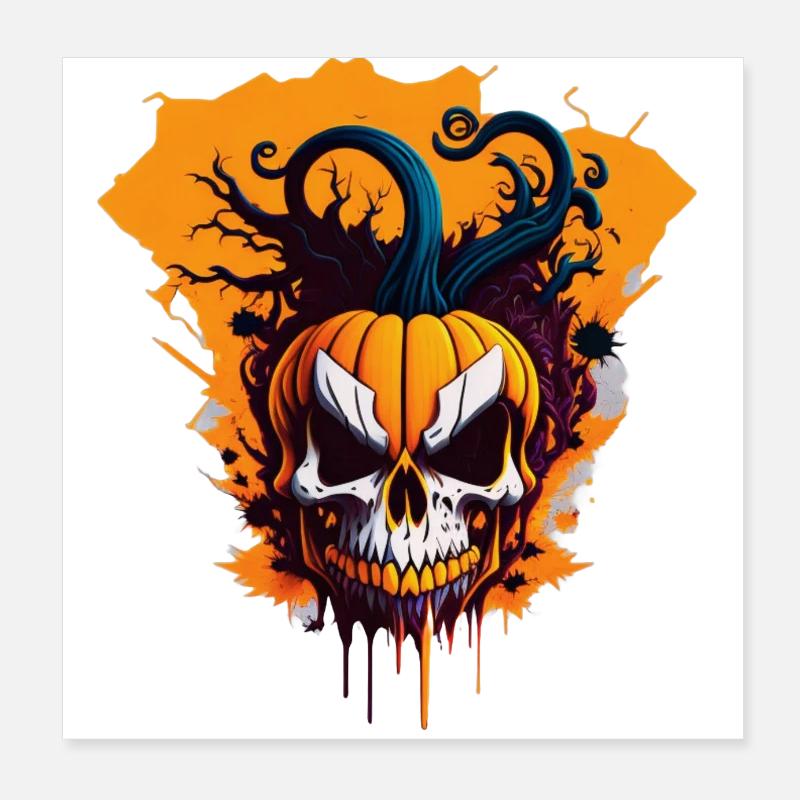 halloween citrouille macabre Poster 20 x 20 cm