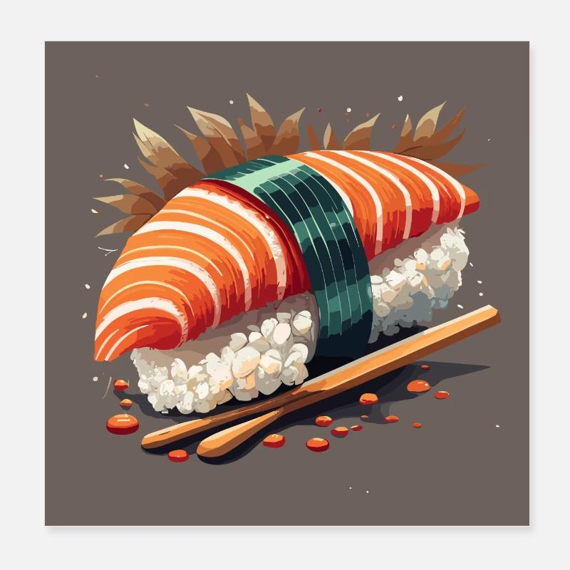 Sushi Passion: Authentic Japanese Sushi Poster 8" x 8" (20x20 cm)