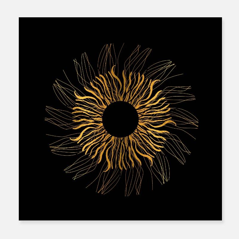 Affiche Noir & Or - Poster 20 x 20 cm - blanc