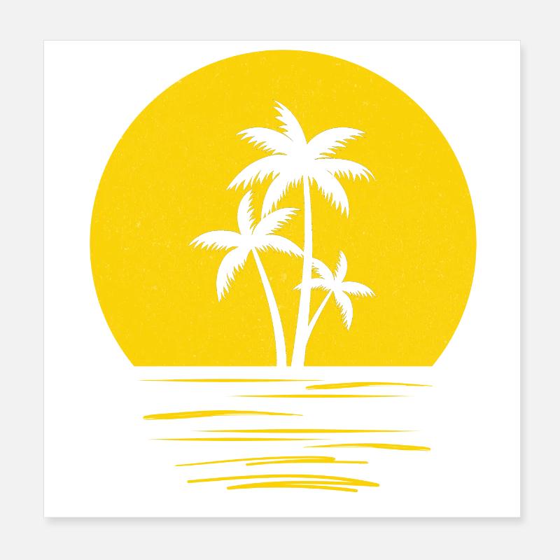 Soleil palmier groovy Poster 20 x 20 cm