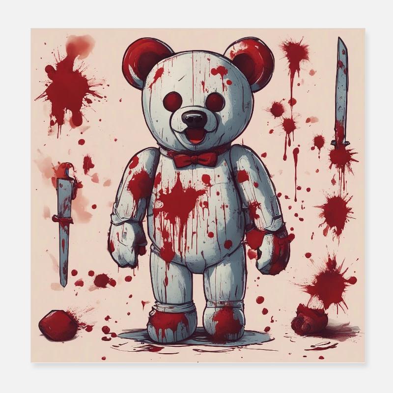 Nounours mignon. Parfait comme affiche pour l’enfant! Poster 20 x 20 cm