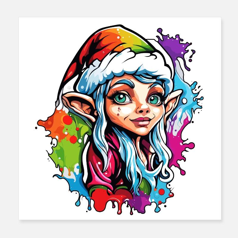 Imp / Dwarf / Fairy / Christmas / Elf Poster 8" x 8" (20x20 cm)