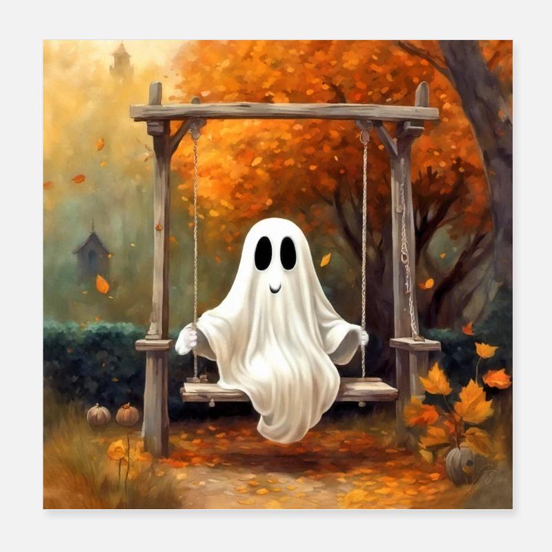 Herbstschaukeln Poster 20x20 cm