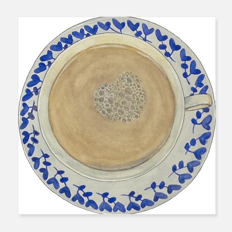 tazza da tè cuore tè amore tè carino tè tè ora del tè Poster 20x20 cm