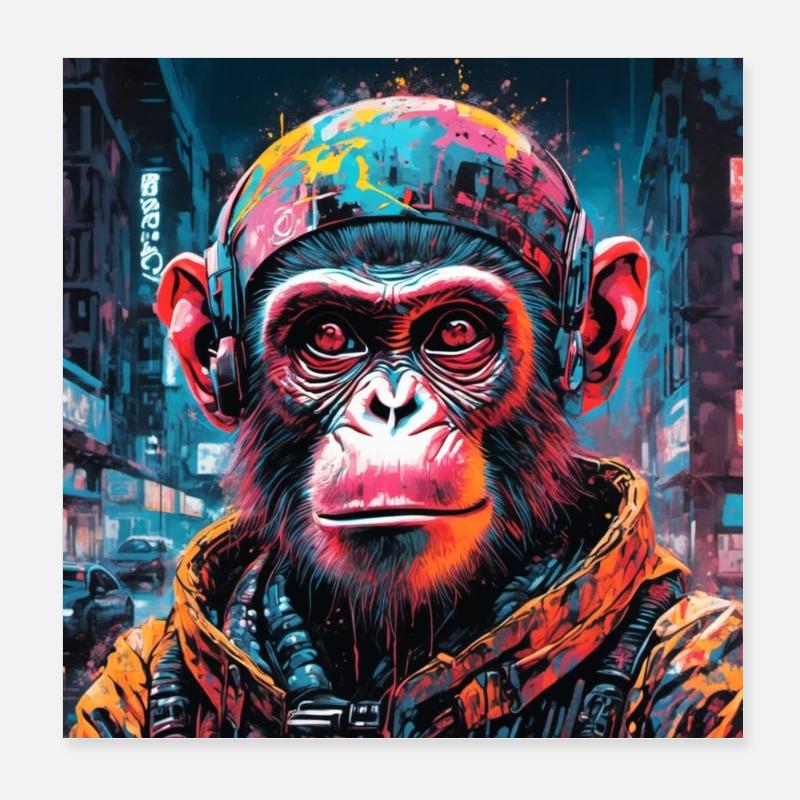 singe cyberpunk Poster 20 x 20 cm
