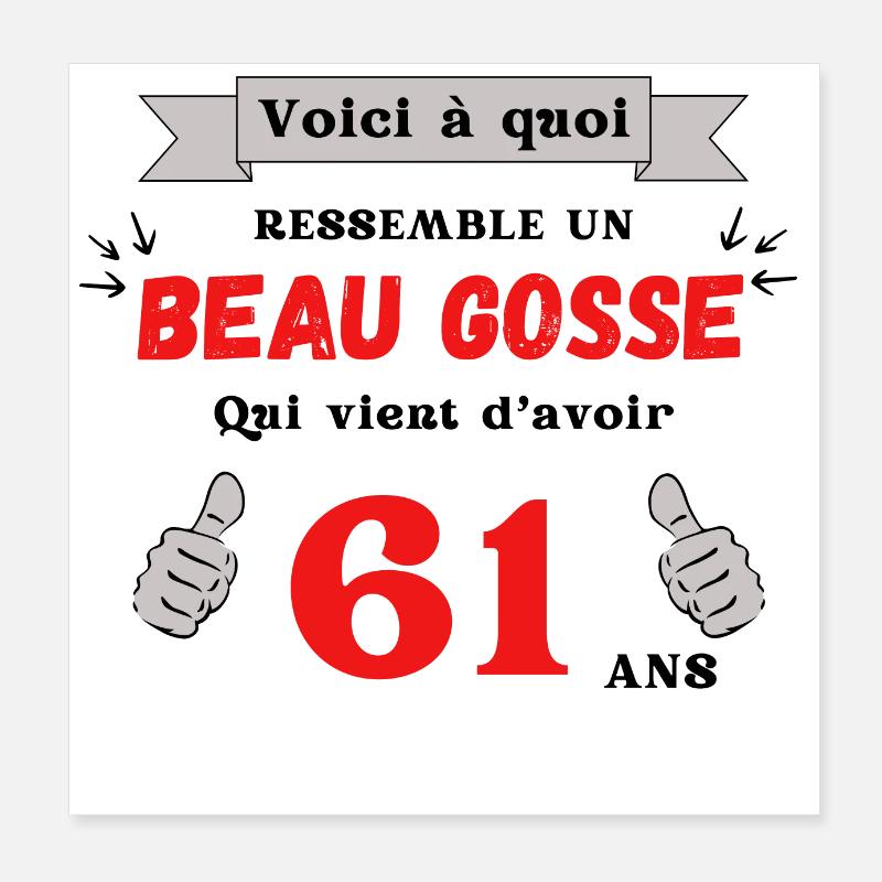 This Is What A Handsome 61-Year-Old Guy Looks Like Poster 8" x 8" (20x20 cm)