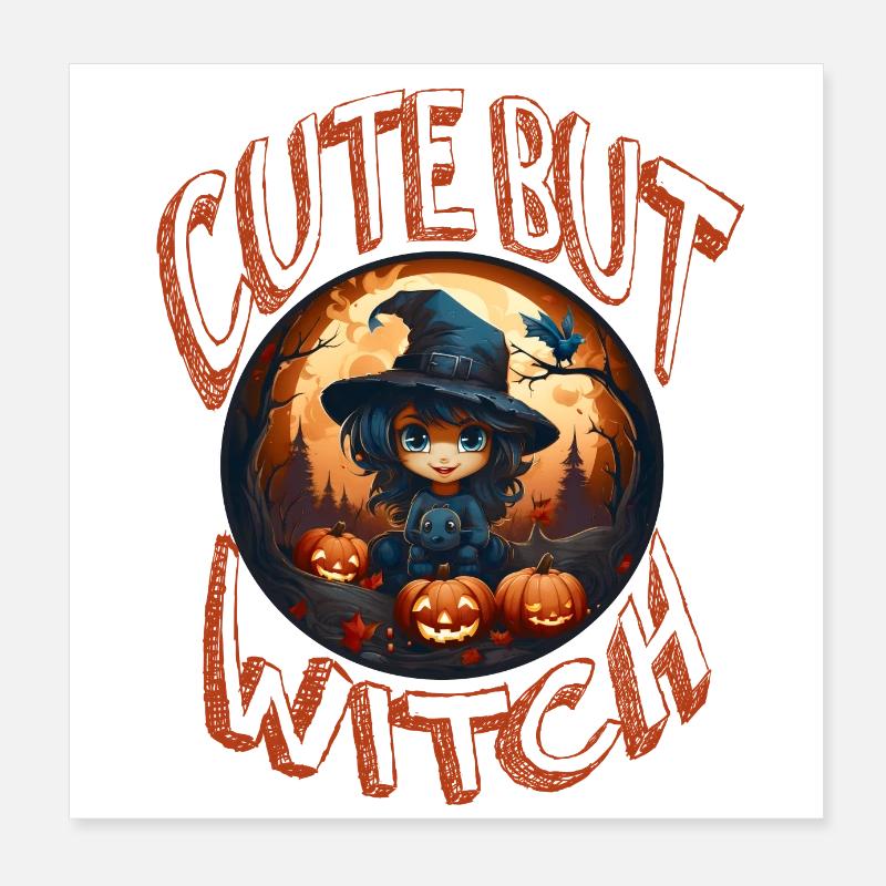 Sorcière mignonne d’Halloween Poster 20 x 20 cm