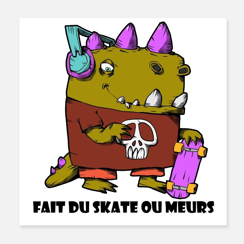 fait du skate ou meurs Poster 20 x 20 cm