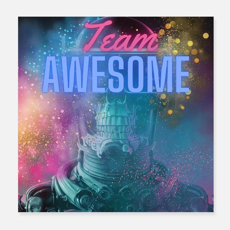AWESOME - Poster 20x20 cm - Weiß