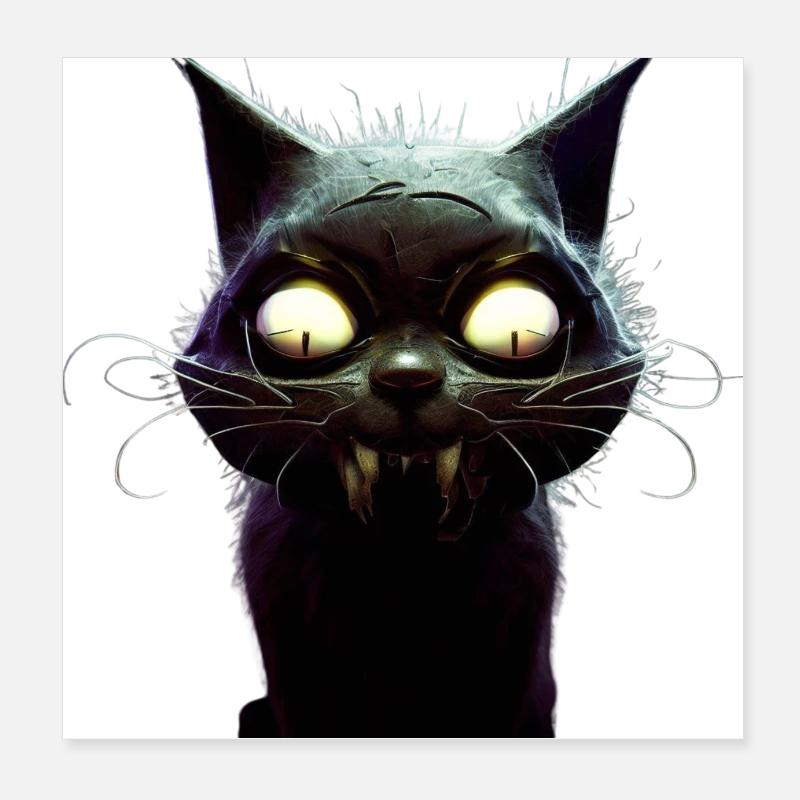 Vampire Chat Peur Horrible Effrayant Cauchemar Poster 20 x 20 cm