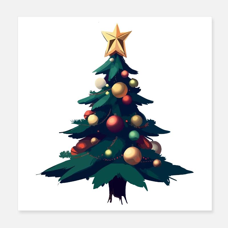Xmas Tree Poster 8" x 8" (20x20 cm)
