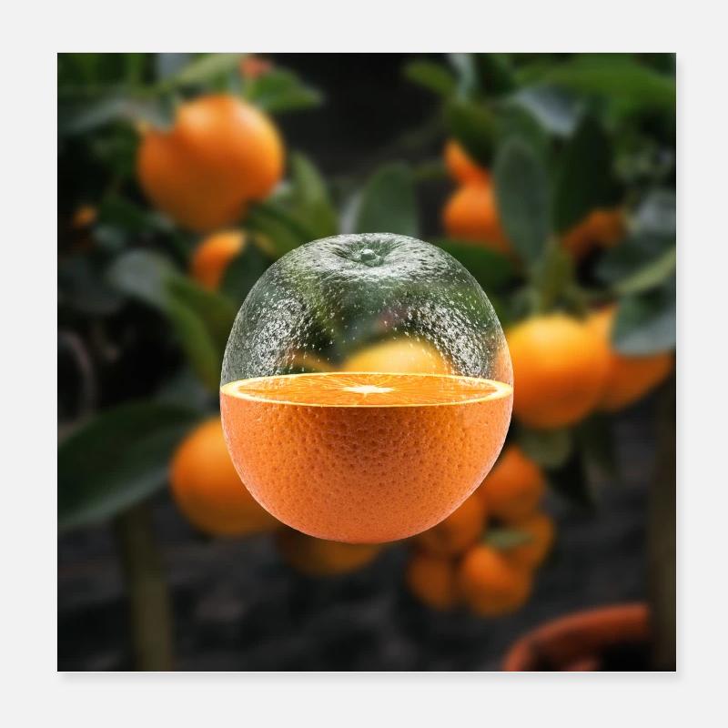 Juicy Orange Poster 8" x 8" (20x20 cm)