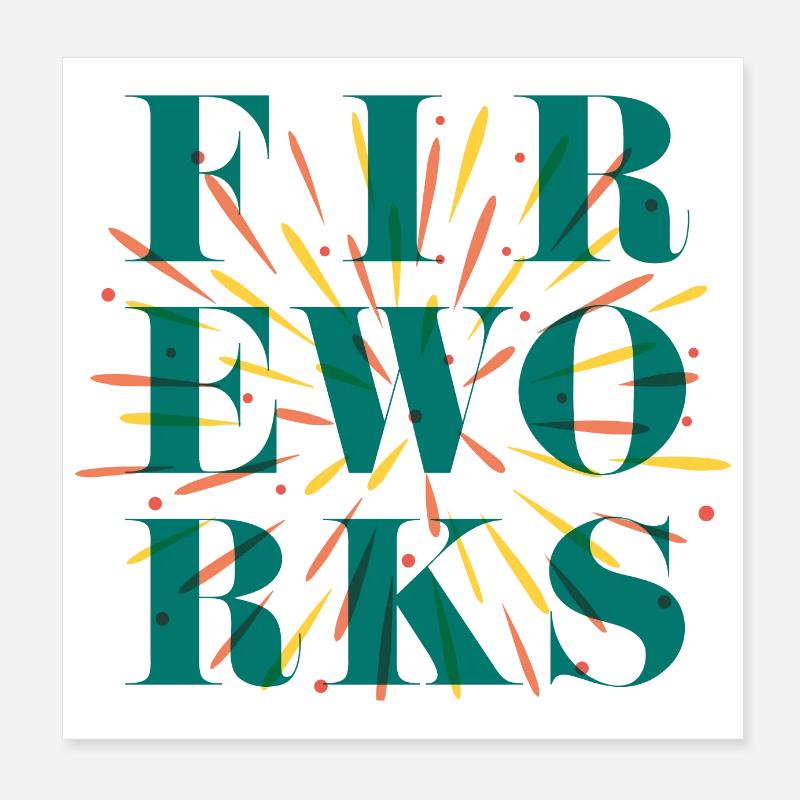 Fireworks Poster 8" x 8" (20x20 cm)