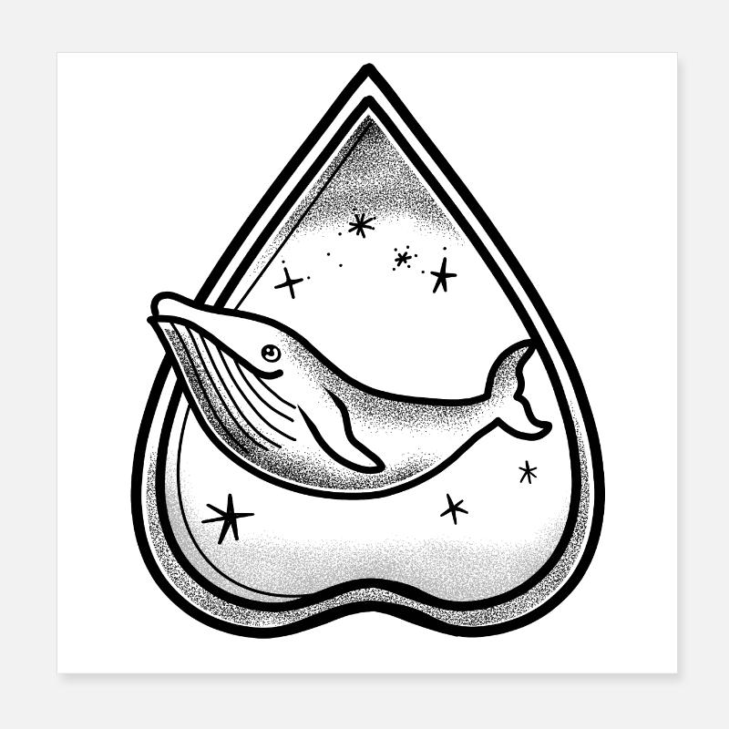 Ouija planche pointer Baleine et étoiles Poster 20 x 20 cm