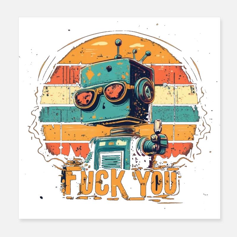 Le robot t’aime Poster 20 x 20 cm