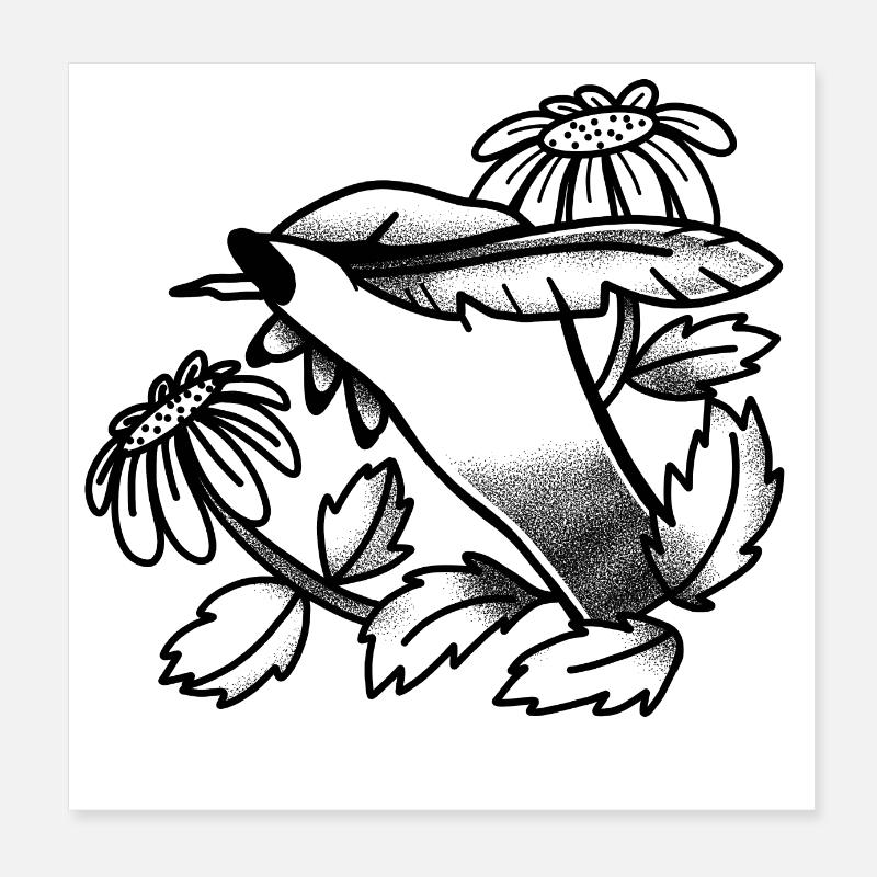 Witchy boho tatouage écriture à la main avec des pissenlits Poster 20 x 20 cm