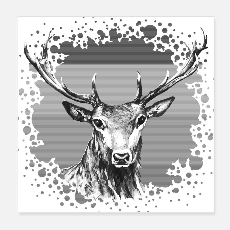 Hirsch Poster 20x20 cm