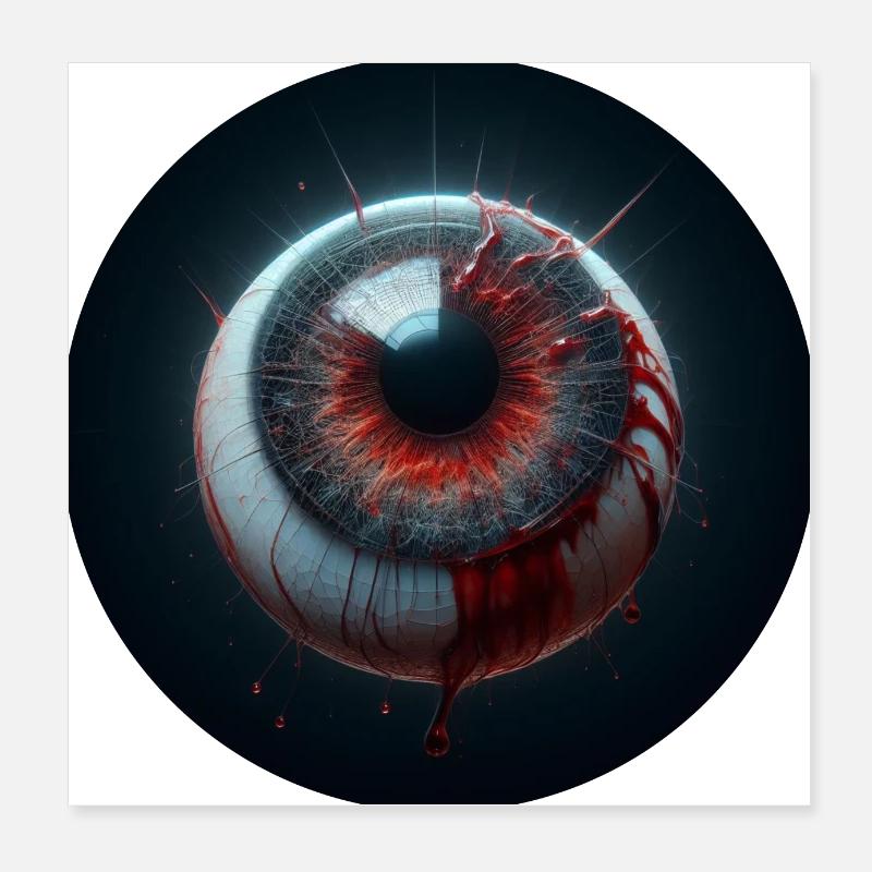 EYE, Ghost, Fear, Gruesome, Nightmare, Black Magic Poster 8" x 8" (20x20 cm)