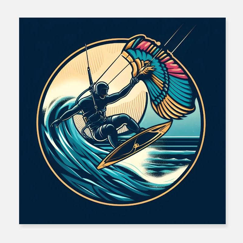 kitesurf Poster 20 x 20 cm