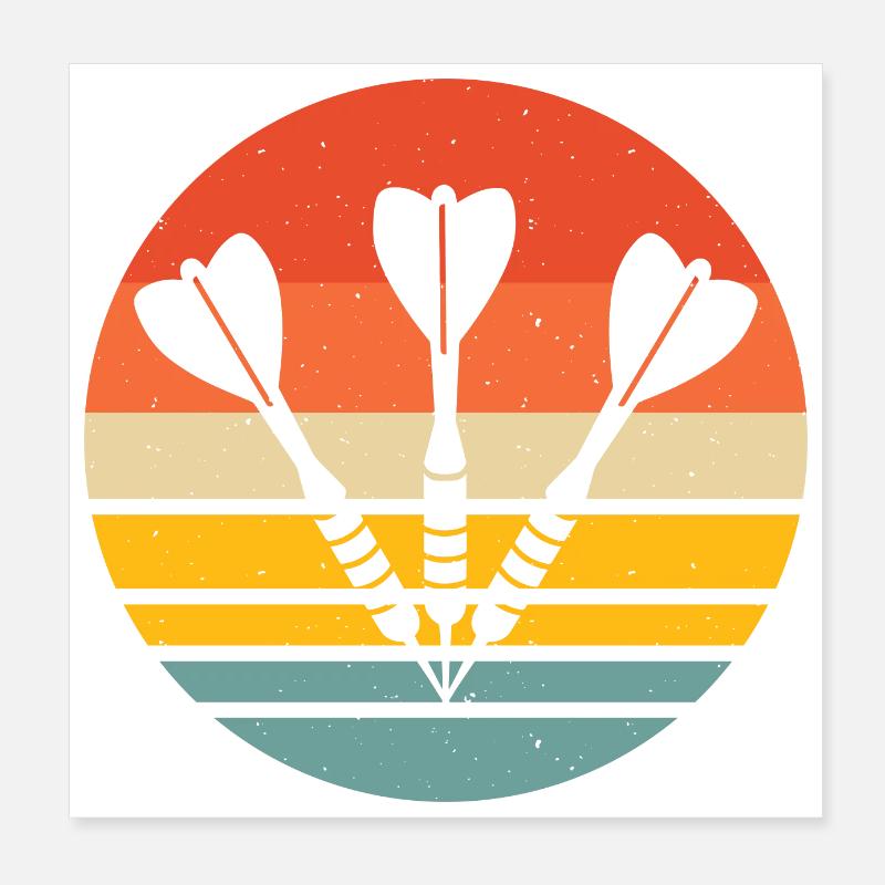 Fléchettes - Dart Retro Poster 20 x 20 cm