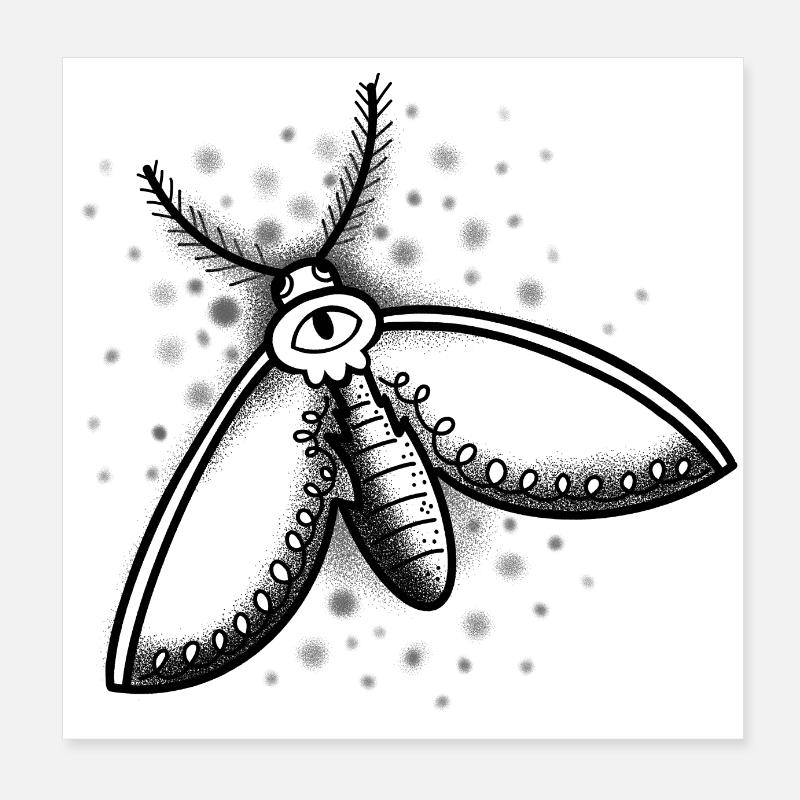 Witchcore moth with all seeing eye Poster 8" x 8" (20x20 cm)