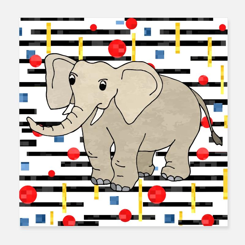 Elephant Poster 8" x 8" (20x20 cm)
