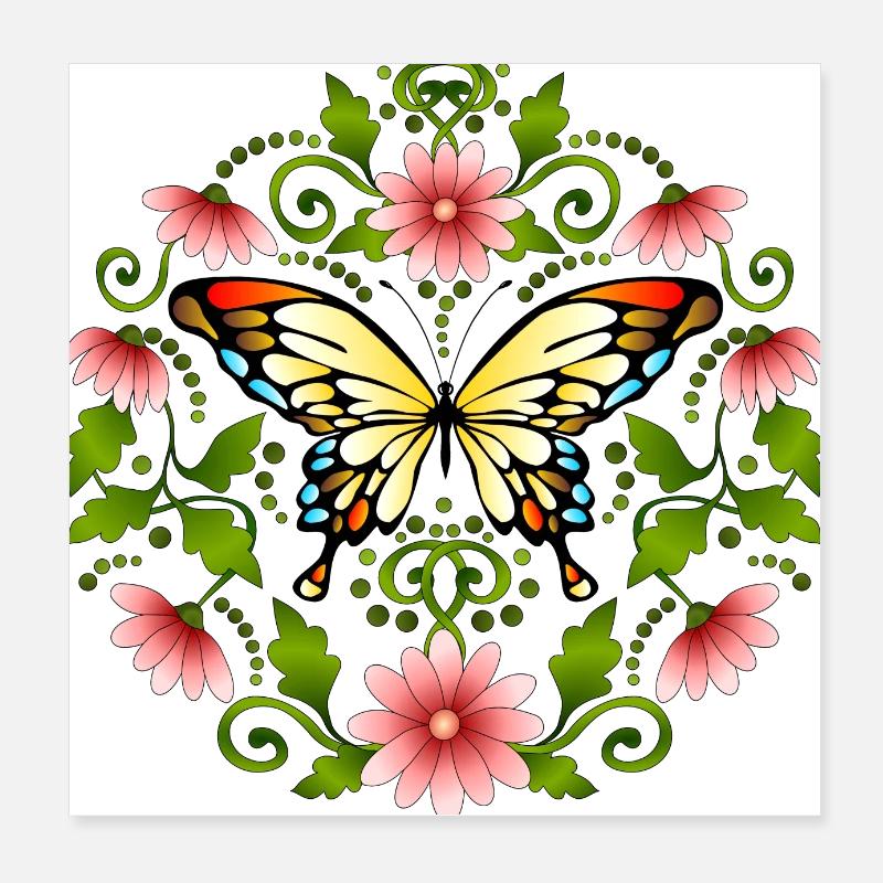 Butterfly Poster 8" x 8" (20x20 cm)