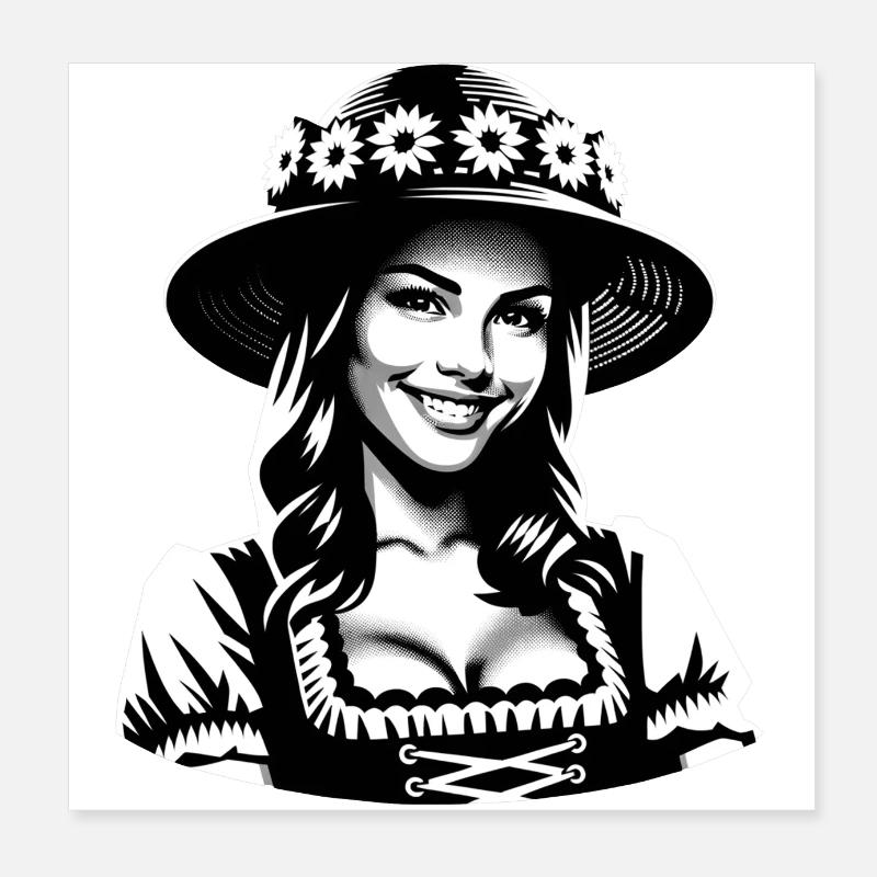 Fille de la Forêt-Noire Poster 20 x 20 cm