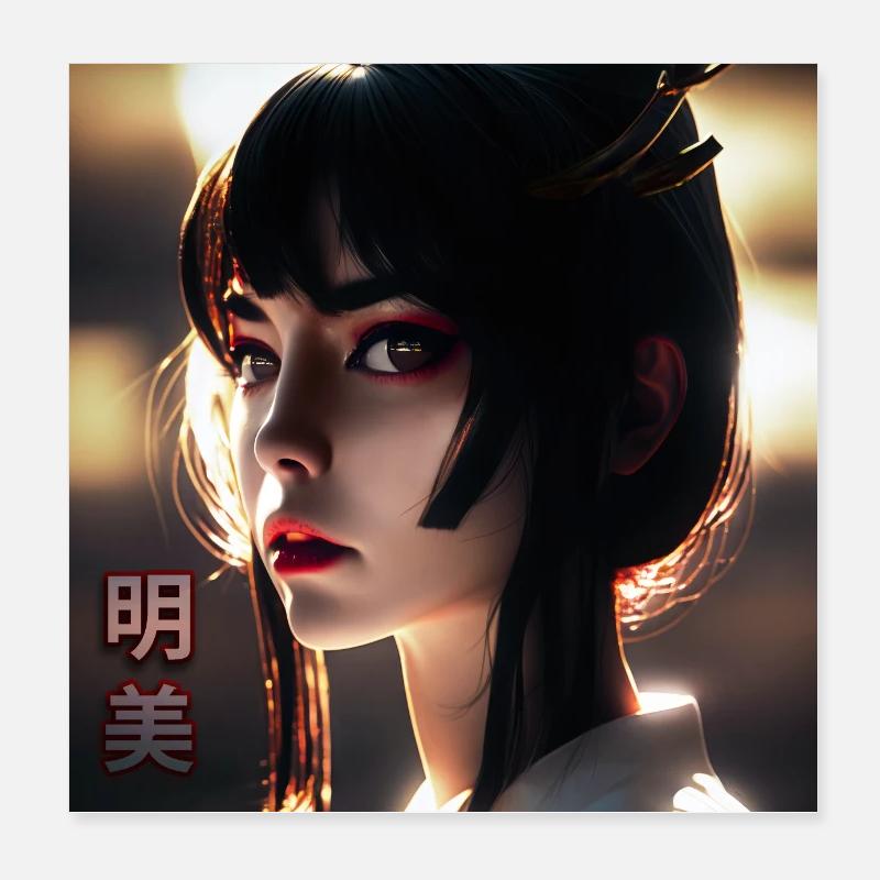 AKEMI Beauté radieuse Poster 20 x 20 cm