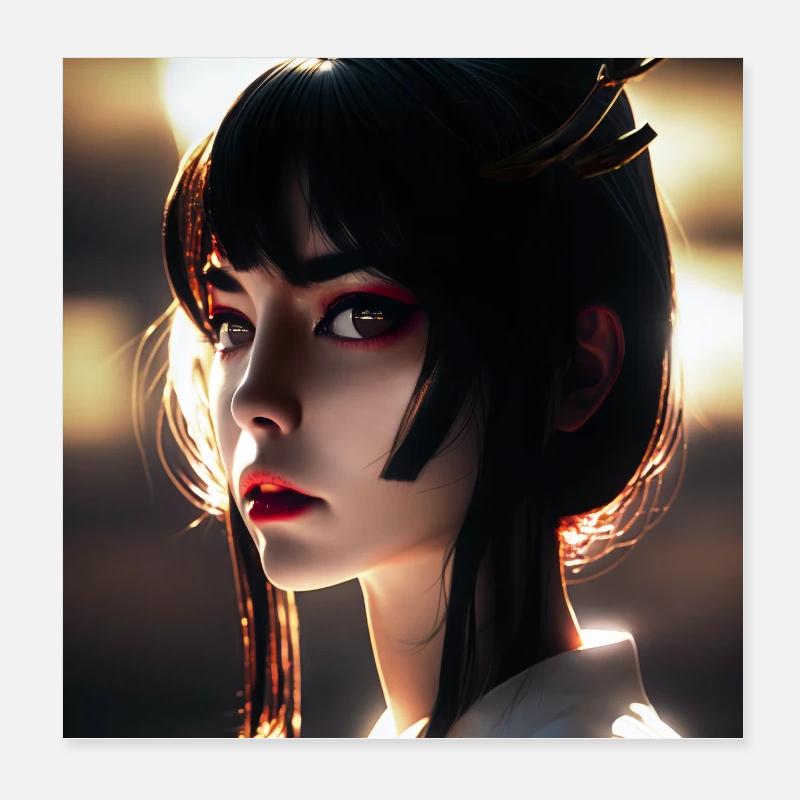 AKEMI Beauté radieuse Poster 20 x 20 cm